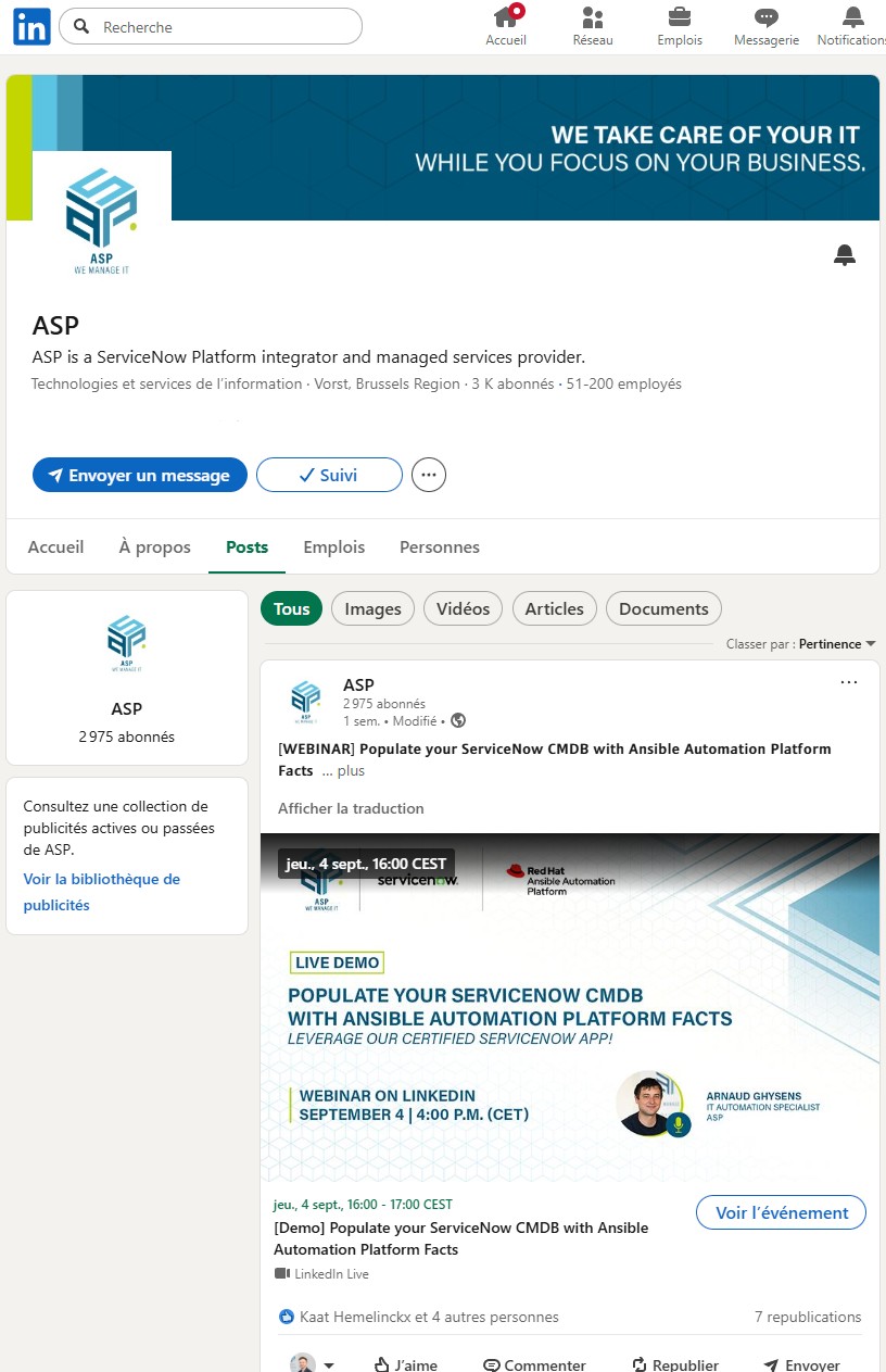 asp linkedin page