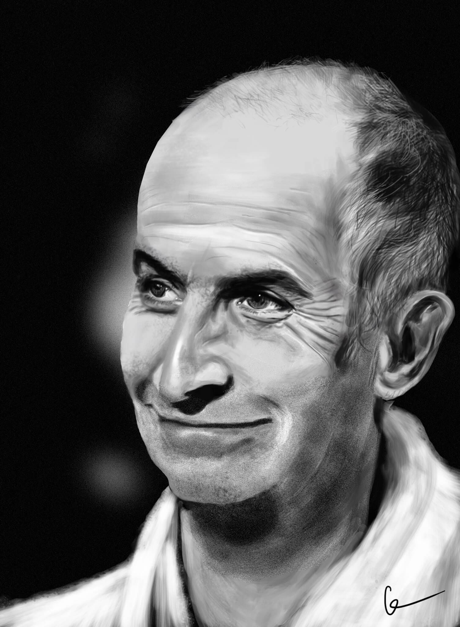 illustration de Louis de Funès sur photoshop
