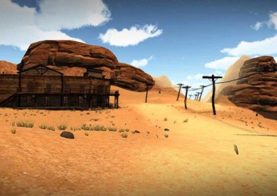 paysage 3d western avec saloon